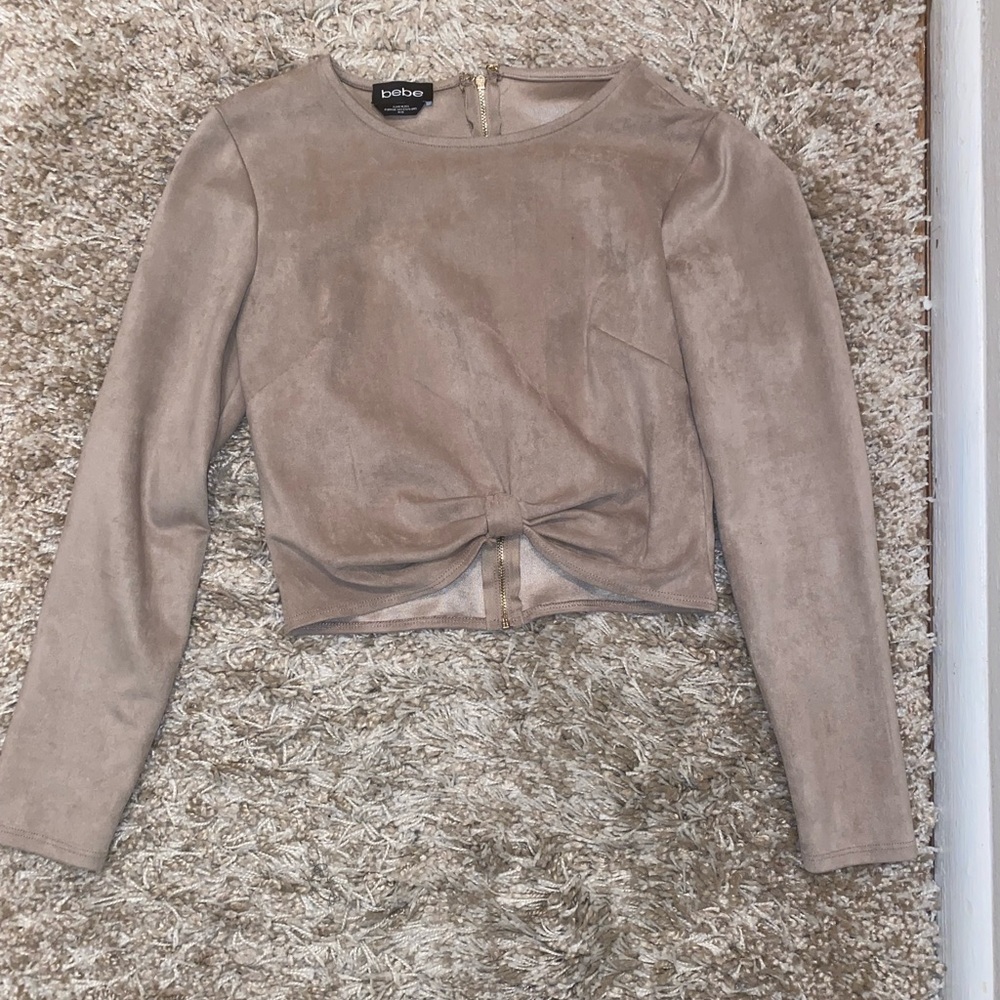 Bebe suede shirt with back zip.  Worn once size medium